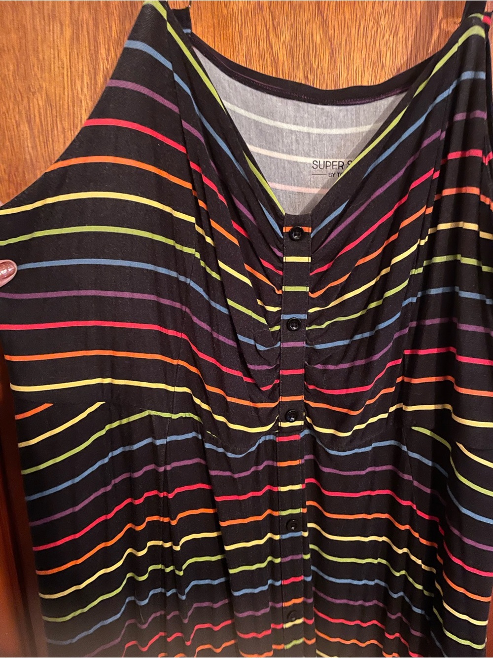Black Rainbow-Striped dress - Picture 2 of 4
